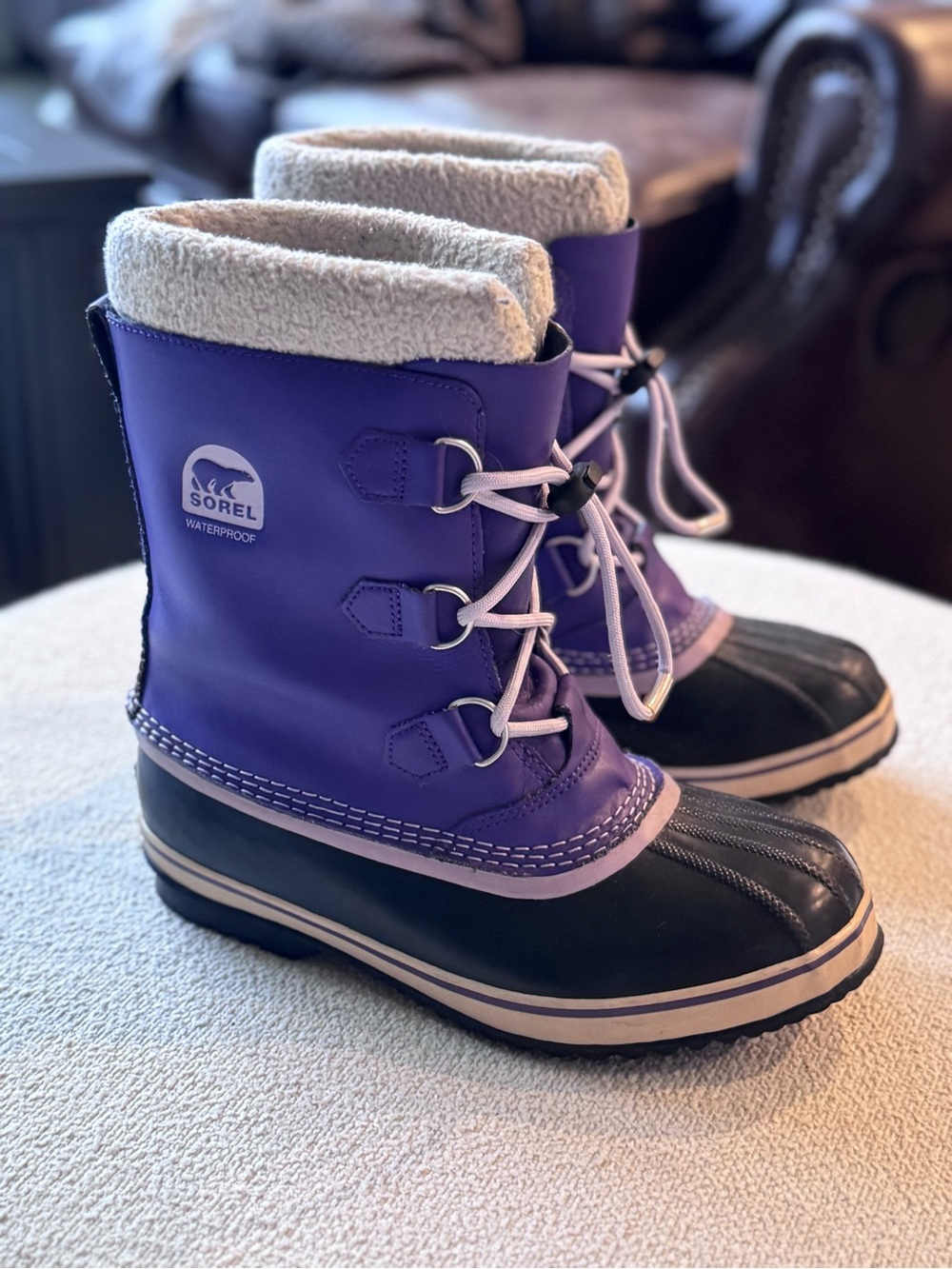 Sorel Kids Purple and Black Waterproof Winter Boots